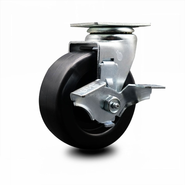 5 Inch Polyolefin Swivel Caster with Ball Bearing and Brake SCC